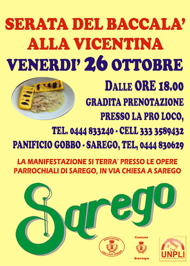 Serata di Baccalà alla Vicentina