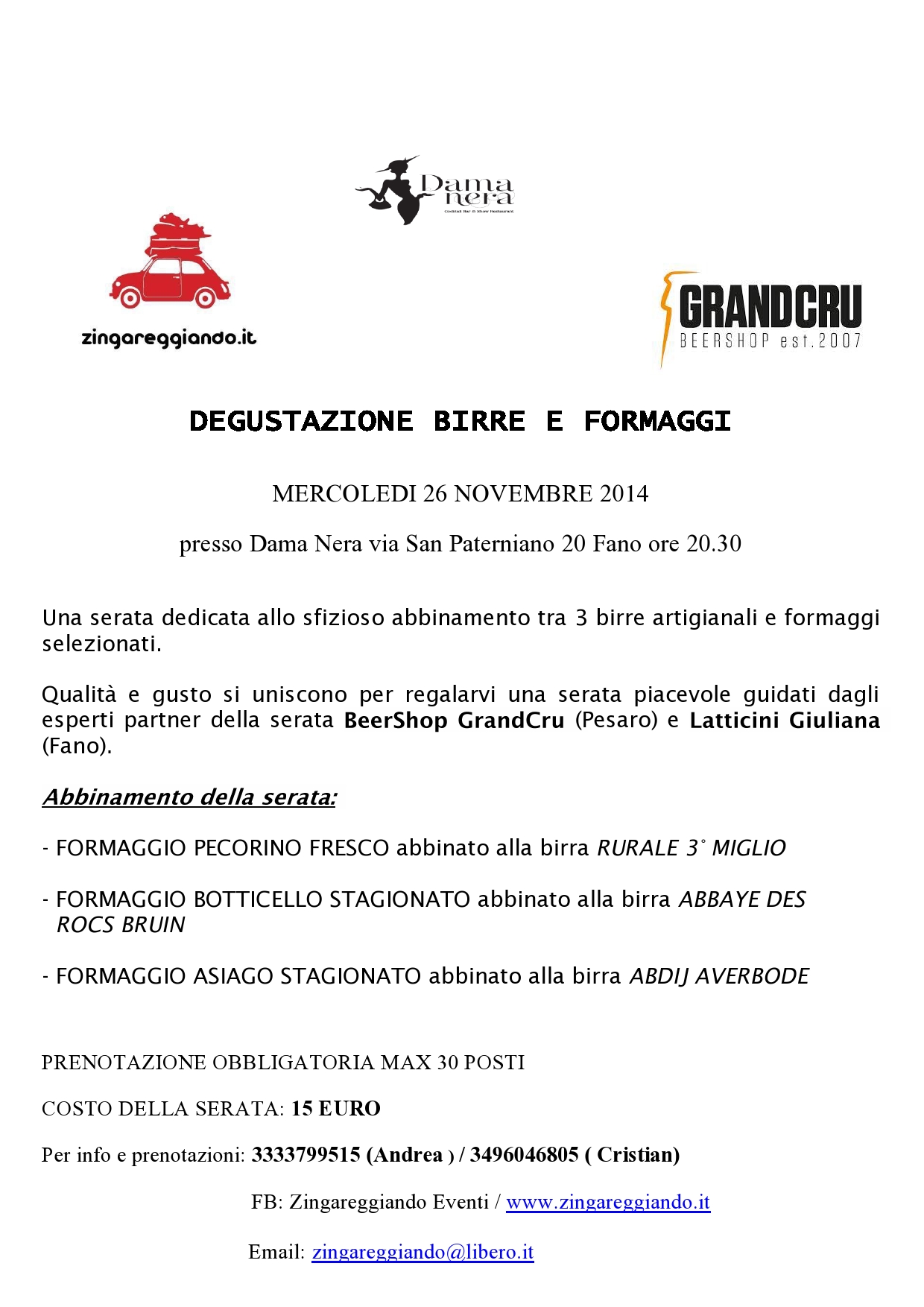 Dama Nera: Degustazione Birre e Formaggi