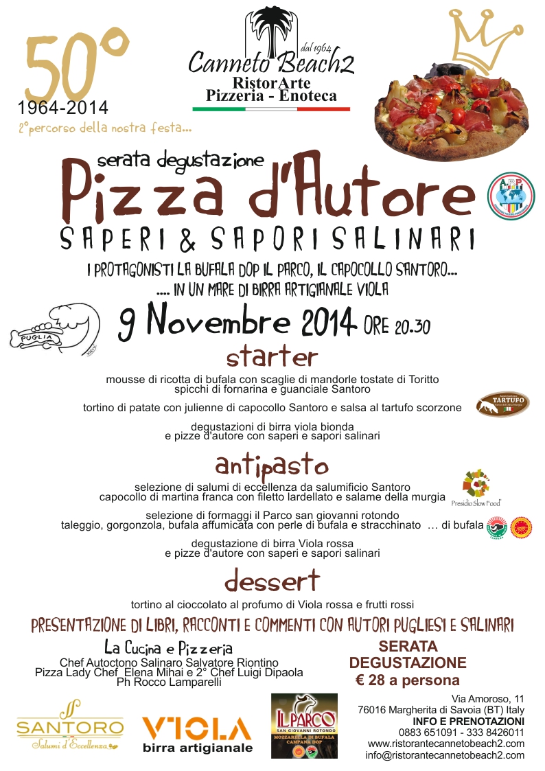 Serata degustazione Pizza d'autore a Margherita di Savoia