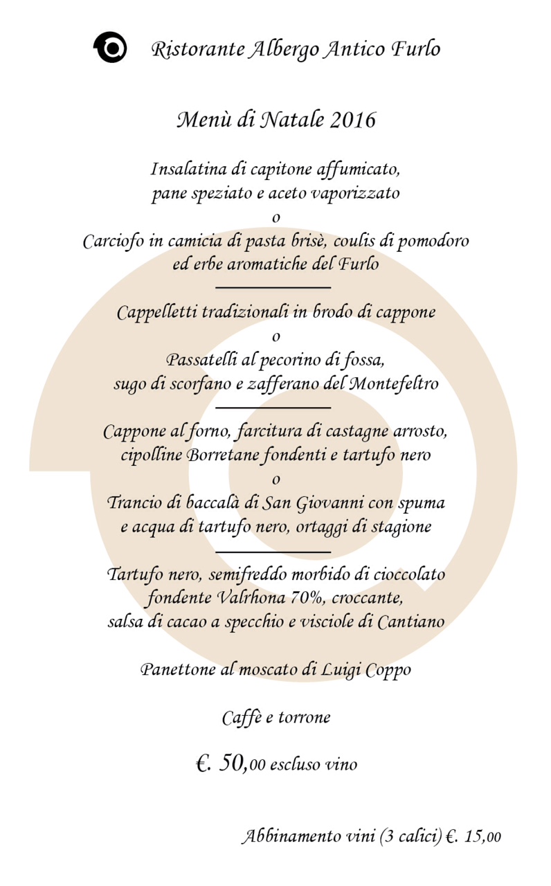 Natale al Ristorante Antico Furlo