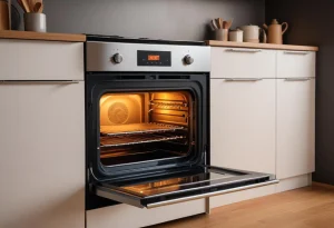 Immagine di un forno ventilato con lo sportello aperto