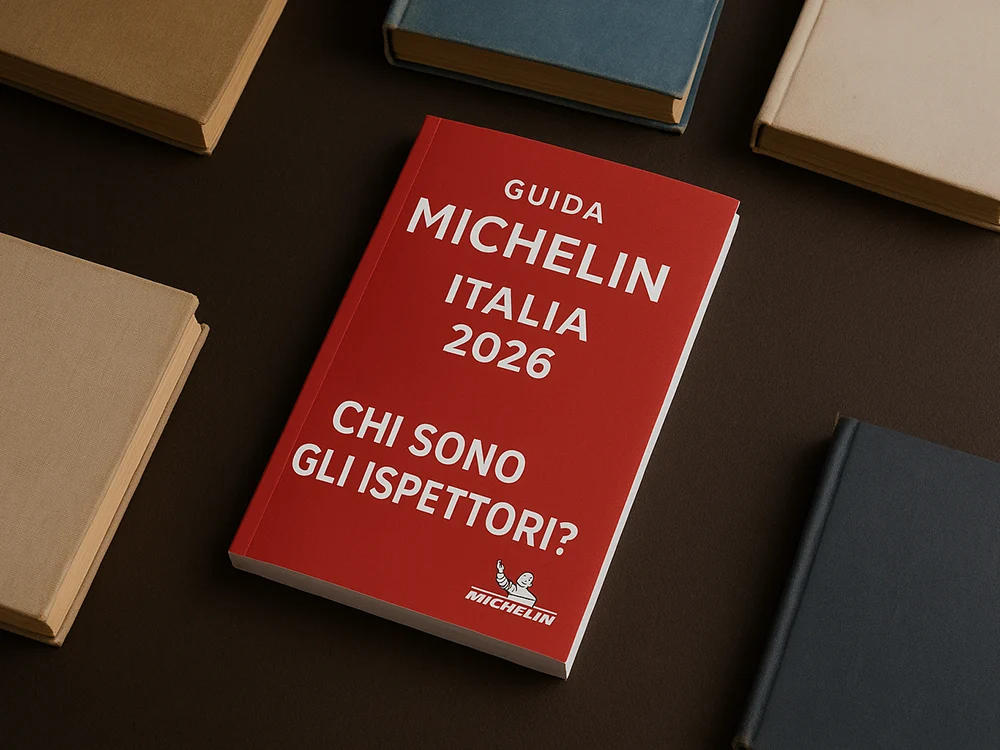 Guida Michelin su un tavolo con su scritto: chi sono gli ispettori